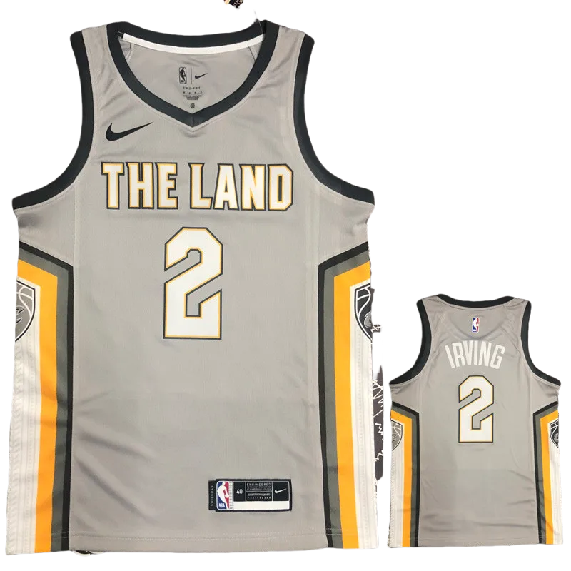 2018 Cleveland Cavaliers IRVING #2 Gray Top Quality Hot Pressing NBA Jersey