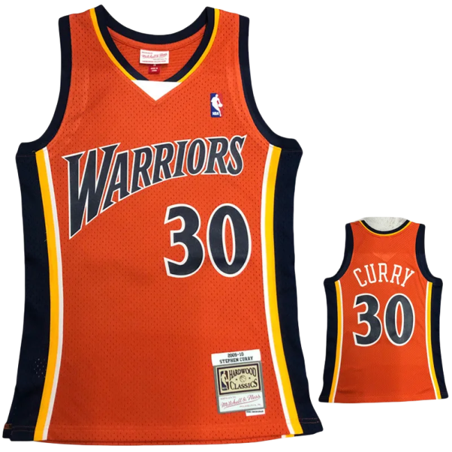 2010 WARRIORS CURRY #30 Orange Retro Top Quality Hot Pressing NBA Jersey
