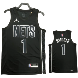 22-23 NETS BRIDGES #1 Black Top Quality Hot Pressing NBA Jersey (Trapeze Edition)