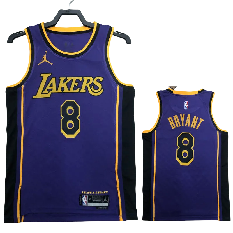 22-23 LAKERS BRYANT #8 Purple Top Quality Hot Pressing NBA Jersey (Trapeze Edition)