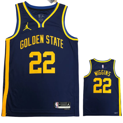 22-23 WARRIORS WIGGINS #22 Dark blue Top Quality Hot Pressing NBA Jersey (Trapeze Edition)