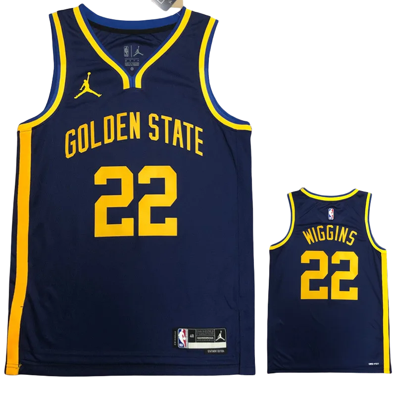 22-23 WARRIORS WIGGINS #22 Dark blue Top Quality Hot Pressing NBA Jersey (Trapeze Edition)