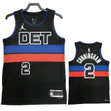 22-23 Pistons CUNNINGHAM #2 Black Top Quality Hot Pressing NBA Jersey (Trapeze Edition)