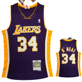 2000 LAKERS O‘NEAL #34 Purple Retro Top Quality Hot Pressing NBA Jersey