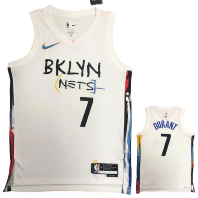 22-23 NETS DURANT #7 White City Edition Top Quality Hot Pressing NBA Jersey