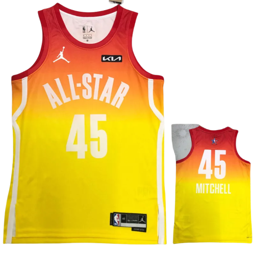 2023 ALL STAR MITCHELL #45 Yellow Top Quality Hot Pressing NBA Jersey
