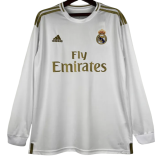 2019-2020 Real Madrid Home Long Sleeve Retro Soccer Jersey