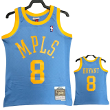 2002 LAKERS BRYANT #8 Light blue Retro Top Quality Hot Pressing NBA Jersey