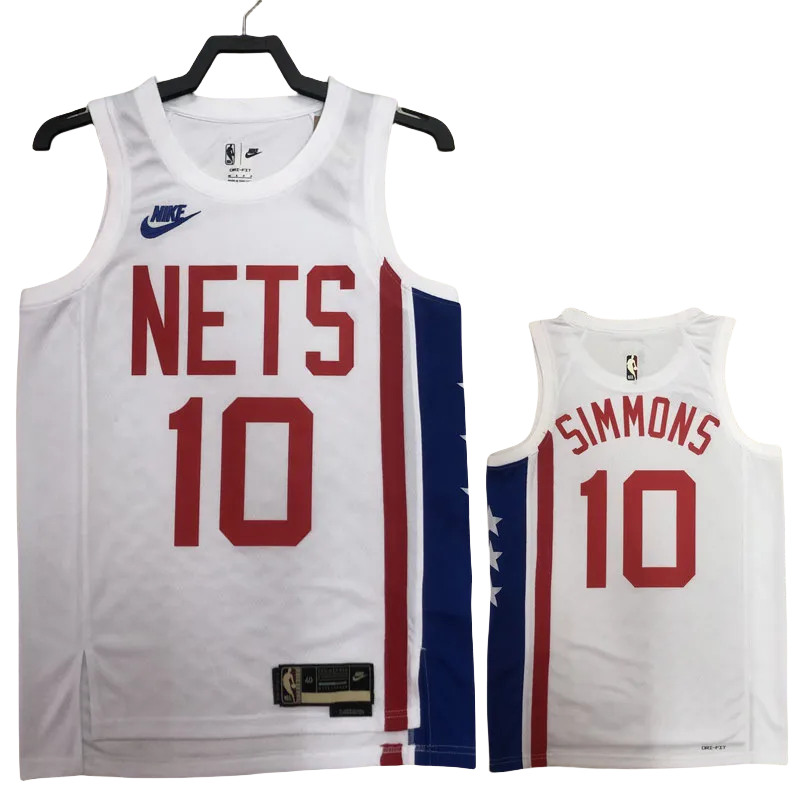 22-23 Nets SIMMONS #10 White Top Quality Hot Pressing NBA Jersey (Retro Logo)
