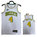 22-23 ROCKETS GREEN #4 White Top Quality Hot Pressing NBA Jersey (Retro Logo)