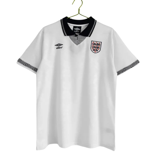 1990 England Home Retro Soccer Jersey