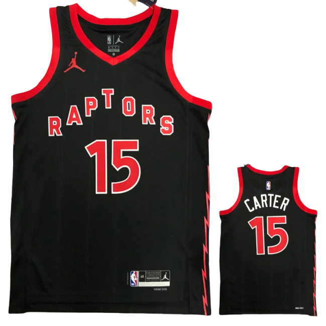 22-23 RAPTORS CARTER #15 Black red Top Quality Hot Pressing NBA Jersey (Trapeze Edition)