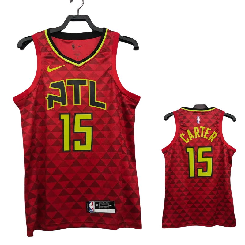 HAWKS CARTER #15 Red Top Quality Hot Pressing NBA Jersey