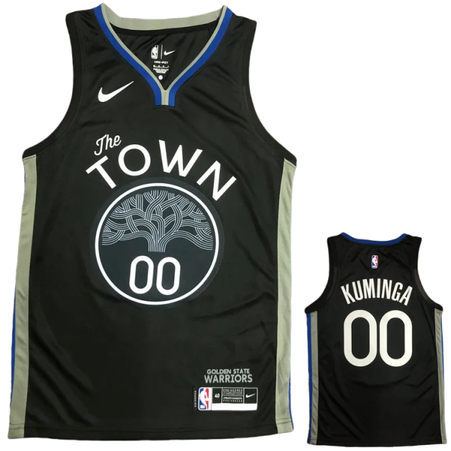 2020 Warriors KUMINGA #00 Black Grey Top Quality Hot Pressing NBA Jersey