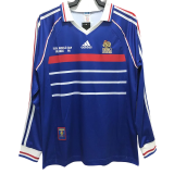 1998 France Home Long Sleeve Retro Soccer Jersey