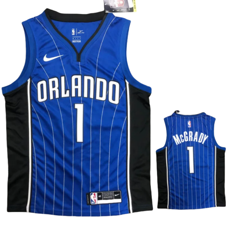 MAGIC McGRADY # 1 Blue Top Quality Hot Pressing NBA Jersey
