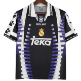 1997-1998  Real Madrid  Away Black Retro Soccer Jersey