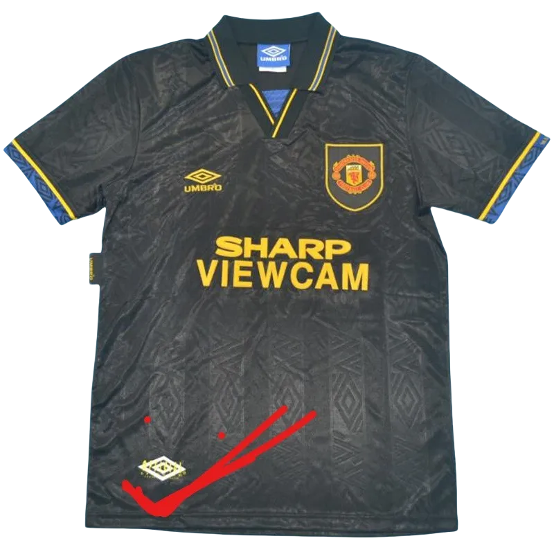 1994 Man Utd Away Black Retro Soccer Jersey