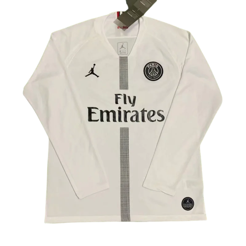 2018-2019 PSG Paris Jordan White Long Sleeve Retro Soccer Jersey