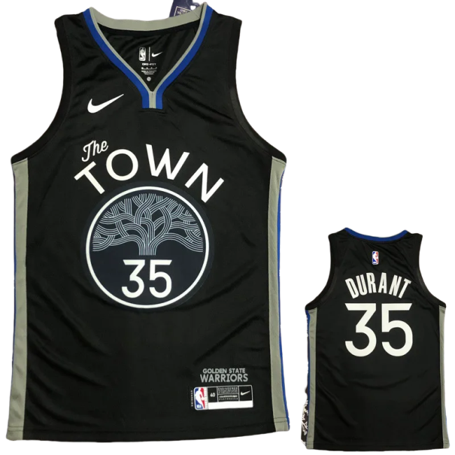2020 Warriors DURANT #35 Black Grey Top Quality Hot Pressing NBA Jersey
