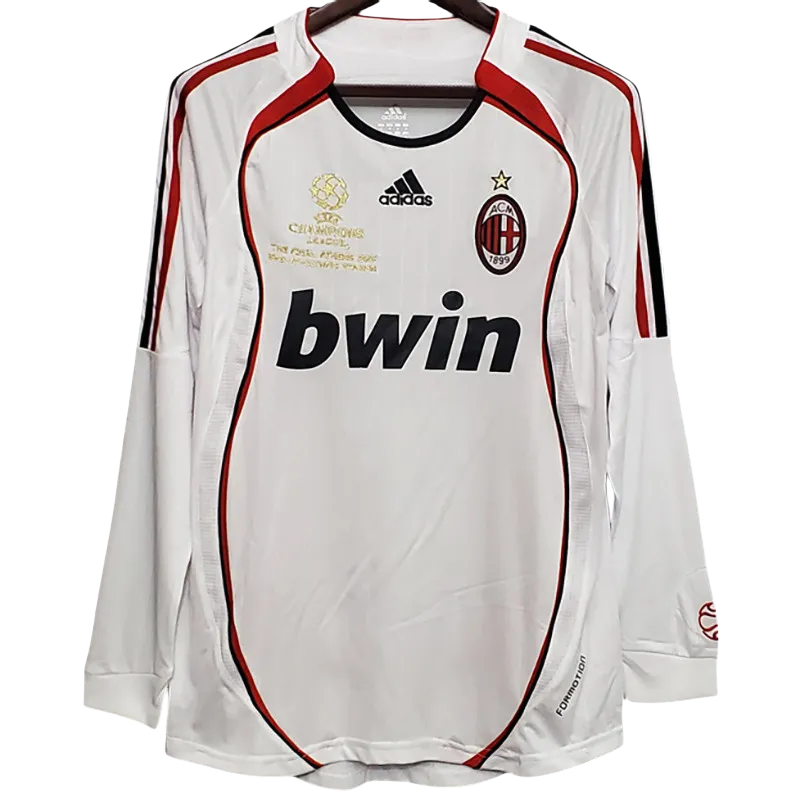 2006-2007 ACM Away White Long Sleeve Retro Soccer Jersey (长袖)(带决赛小字)