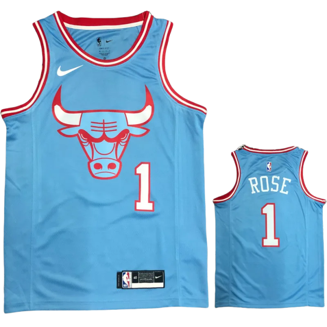 BULLS ROSE #1 Blue Top Quality Hot Pressing NBA Jersey