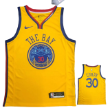 2018 Warriors CURRY #30 Yellow Retro NBA Jersey