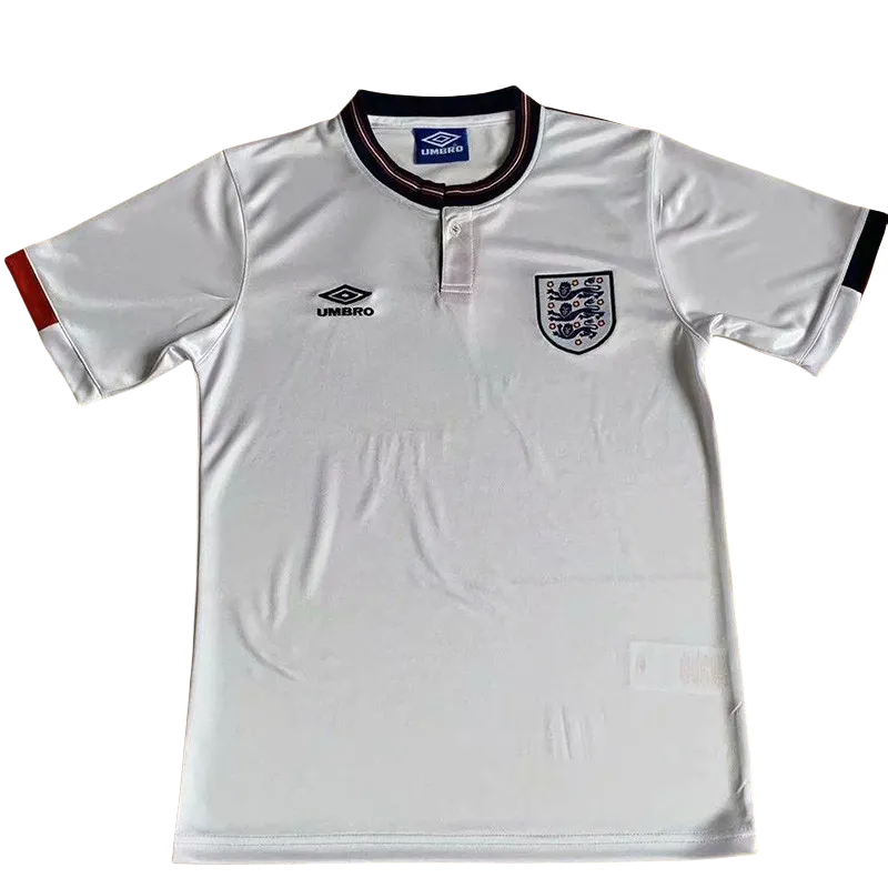 1989 England Home Retro Soccer Jersey
