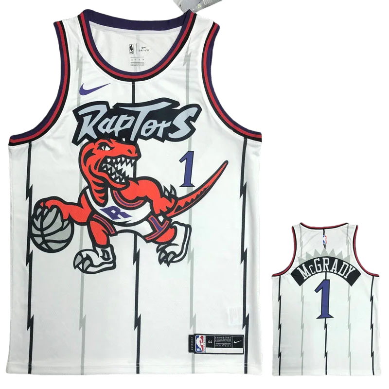 Raptors McGRADY #1 White Retro Top Quality Hot Pressing NBA Jersey