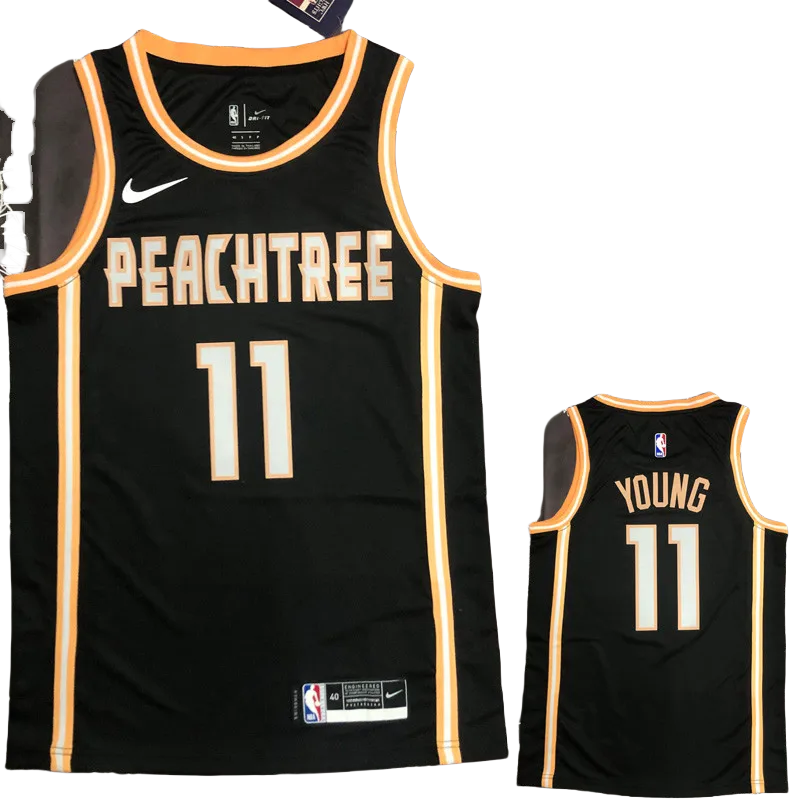 HAWKS YOUNG #11 Black Top Quality Hot Pressing NBA Jersey