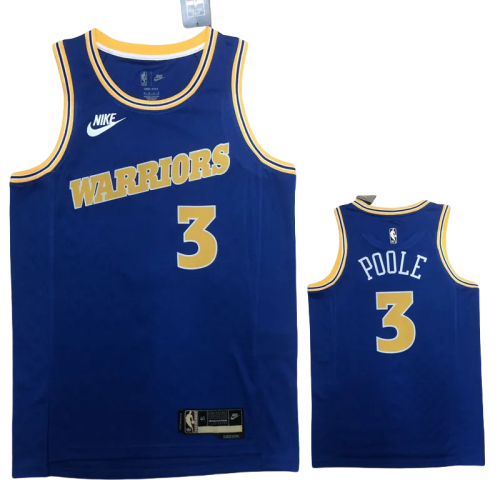 22-23 WARRIORS POOLE #3 Blue Top Quality Hot Pressing NBA Jersey (Retro Logo)
