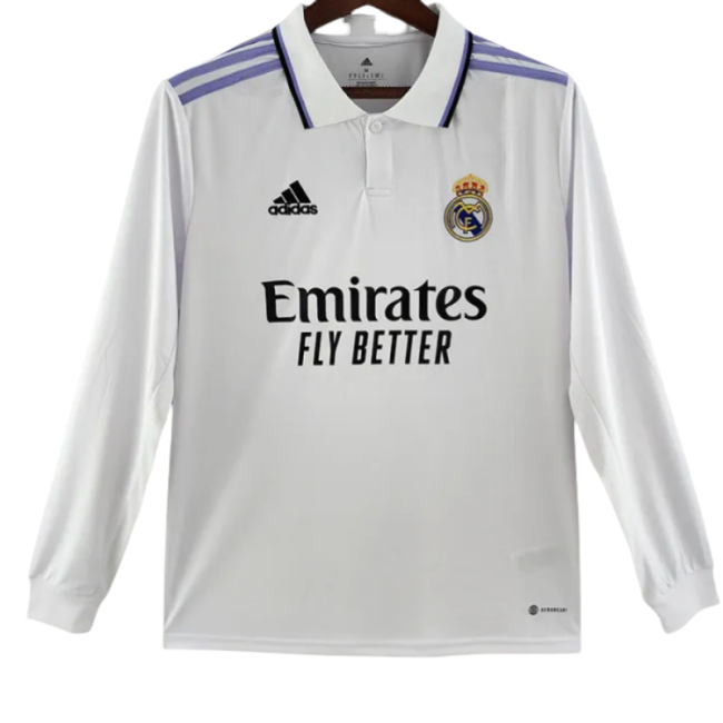22-23 Real Madrid  Home Long Sleeve Soccer Jersey