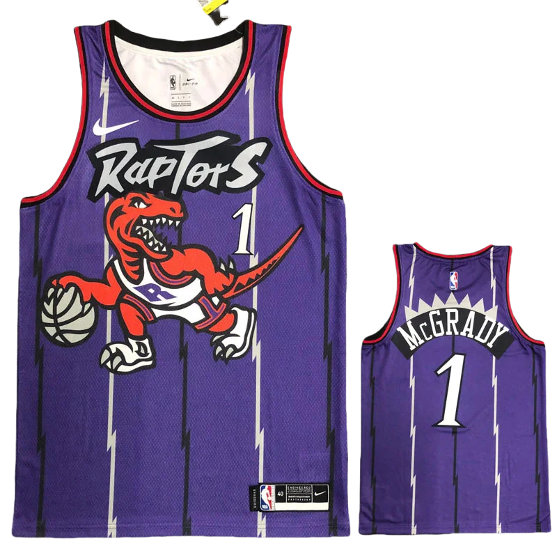 Raptors McGRADY #1 Purple Retro Top Quality Hot Pressing NBA Jersey