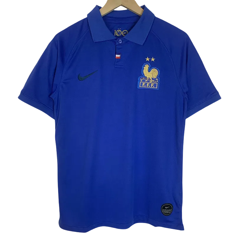 2019 France 100th Anniversary Edition Blue Retro Soccer Jersey