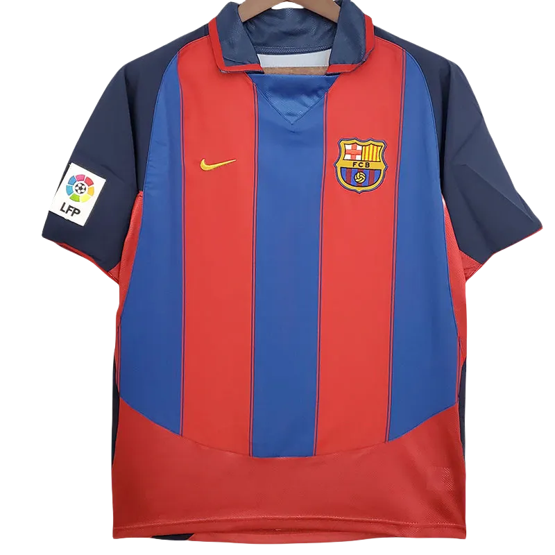 2003-2004 Mens  Barcelona   Home Retro Soccer Jersey