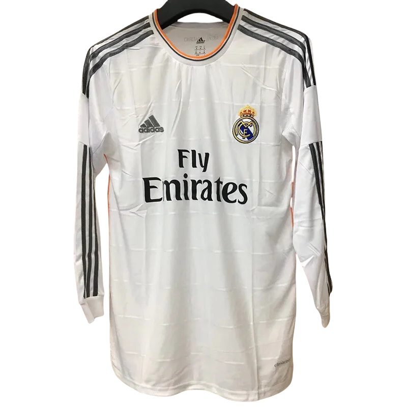 2013-2014  Real Madrid Home Long Sleeve Retro Soccer Jersey