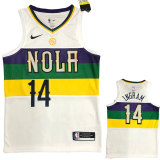 2018 Pelicans INGRAM #14 White City Edition Top Quality Hot Pressing NBA Jersey