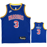 Warriors POOLE #3 Blue 75th Anniversary Retro NBA Jersey