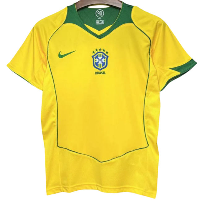 2004 Brazil Home Retro Soccer Jersey
