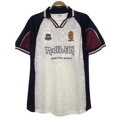 1999 West Ham #7 Iron Maiden Away Retro Soccer Jersey