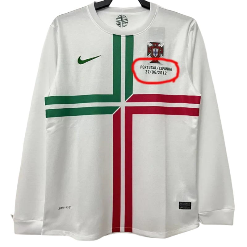 2012 Portugal Away Long Sleeve Retro Soccer Jersey