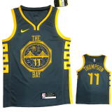 2018 WARRIORS THOMPSON #11 Black Gray Top Quality Hot Pressing NBA Jersey