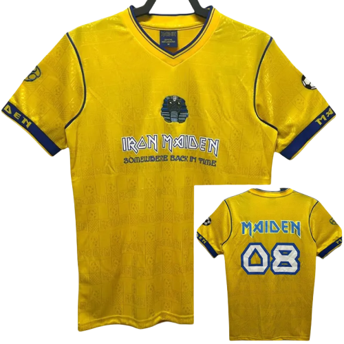 2008 West Ham Iron Maiden #08 Yellow Retro Soccer Jersey