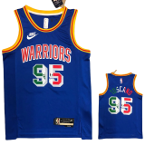 Warriors TOSCANO #95 'Mexico' Blue 75th Anniversary Retro Top Quality Hot Pressing NBA Jersey
