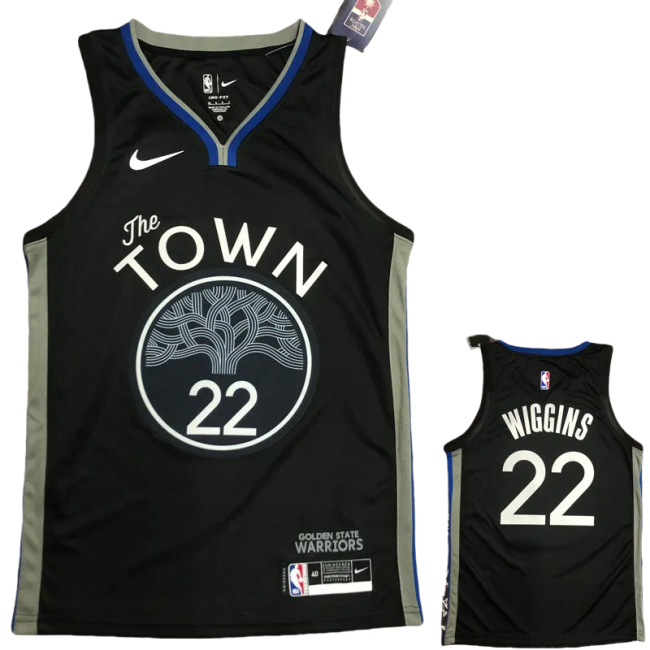 2020 Warriors WIGGINS #22 Black Grey Top Quality Hot Pressing NBA Jersey