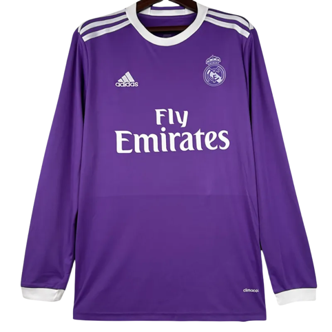 2016-2017Real Madrid away Long Sleeve Retro Soccer Jersey