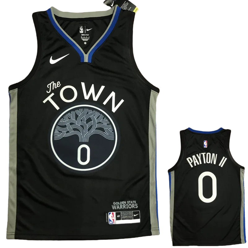 2020 Warriors PAYTON II #0 Black Grey Top Quality Hot Pressing NBA Jersey