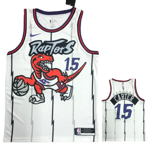 Raptors CARTER #15 White Retro Top Quality Hot Pressing NBA Jersey