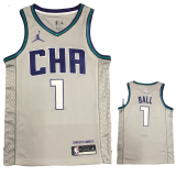 2019 HORNETS BALL #1 Gray Top Quality Hot Pressing NBA Jersey