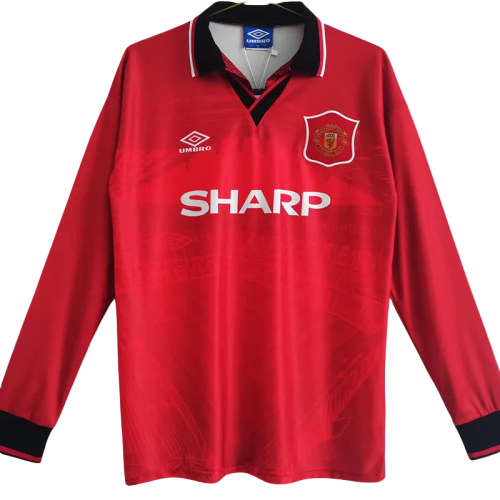 1994-1996 Man Utd Home Long sleeve Retro soccer jersey (长袖)